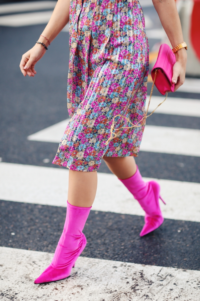 velvet pink balenciaga boots high heels demna gvasalia